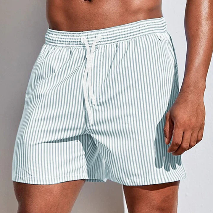 Men's Striped Swim Shorts - Quick-Dry Beach Trunks-MODAUTLET