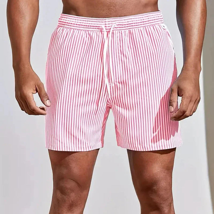 Men's Striped Swim Shorts - Quick-Dry Beach Trunks-MODAUTLET