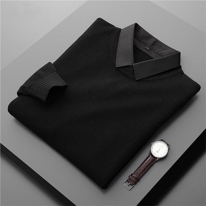 Men's Stylish Collar Sweater Black