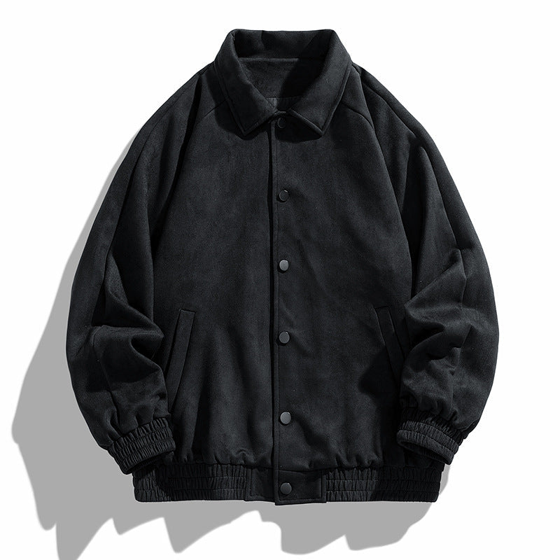 Men's Suede Jacket - Stylish and Versatile Outerwear Black