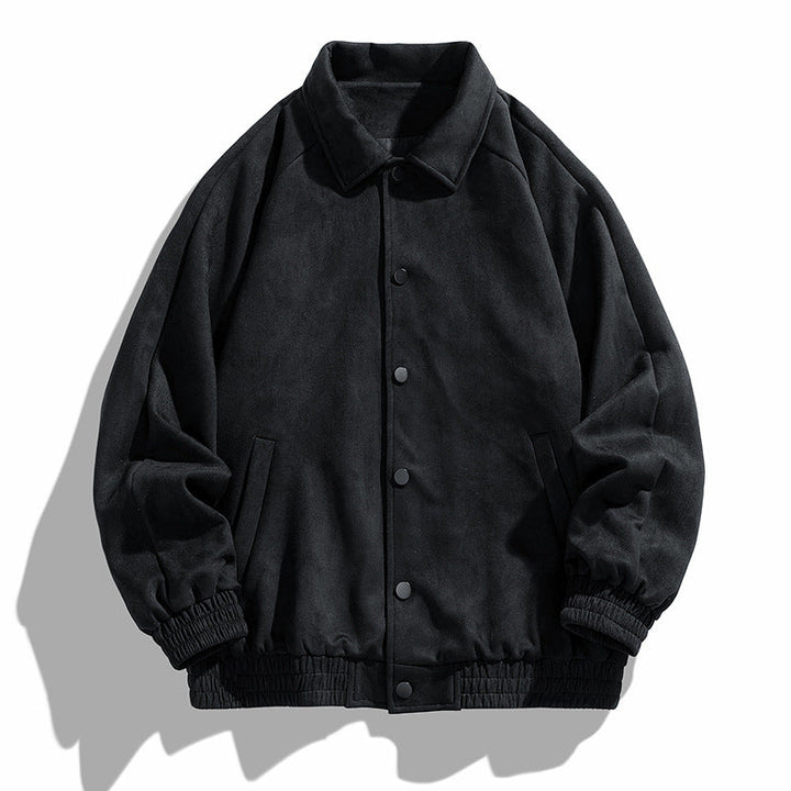 Men's Suede Jacket - Stylish and Versatile Outerwear Black