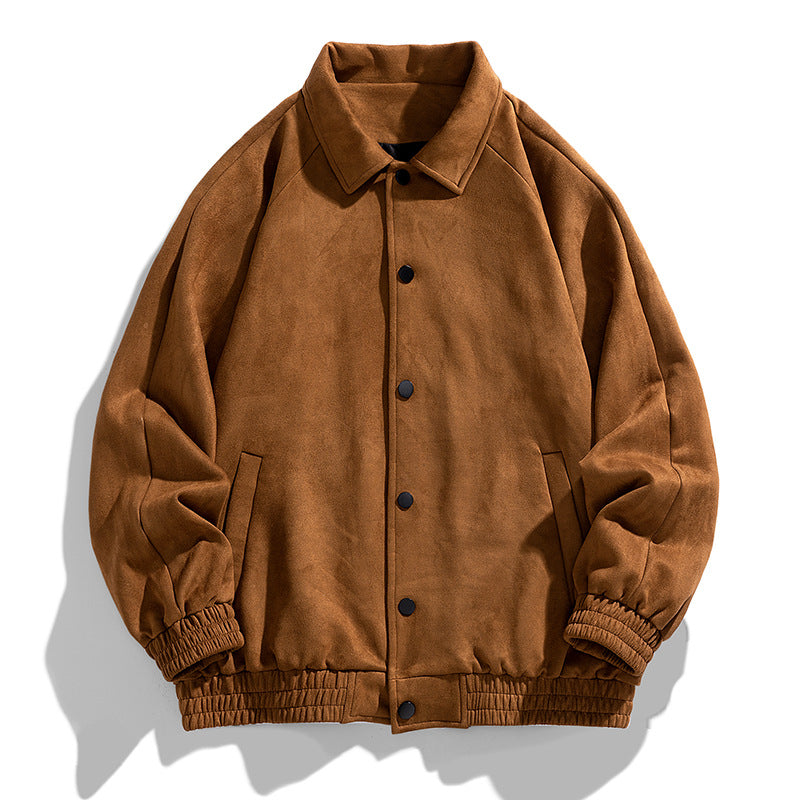Men's Suede Jacket - Stylish and Versatile Outerwear Brown
