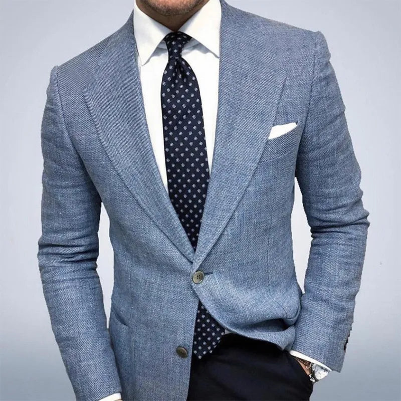 Blazer clásico texturizado de corte ajustado para hombre