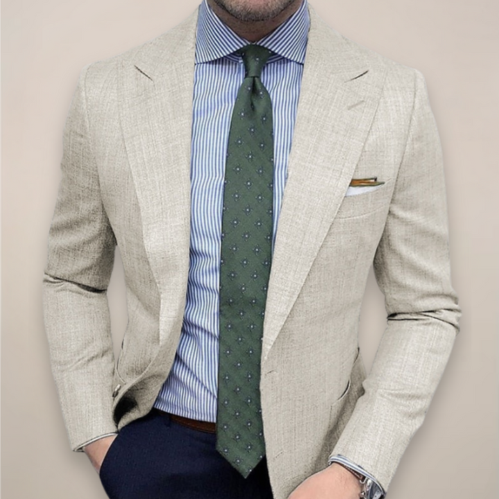 Blazer clásico texturizado de corte ajustado para hombre