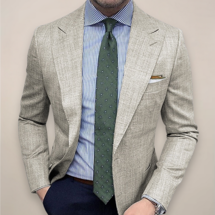 Blazer clásico texturizado de corte ajustado para hombre