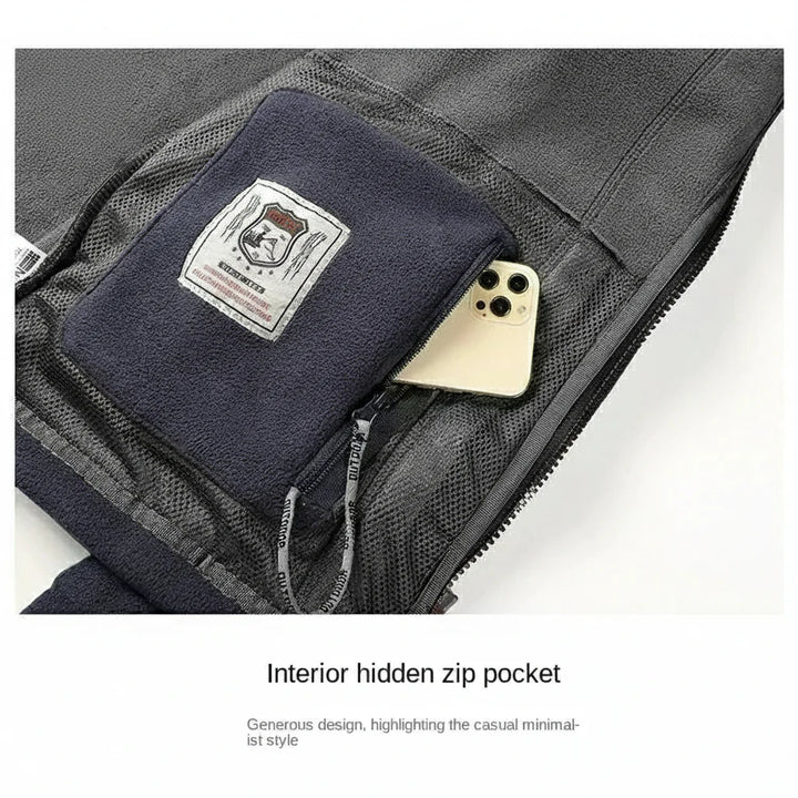 Men's Thick Fleece Winter Jacket - Double Pocket Hiking & Ski Outerwear