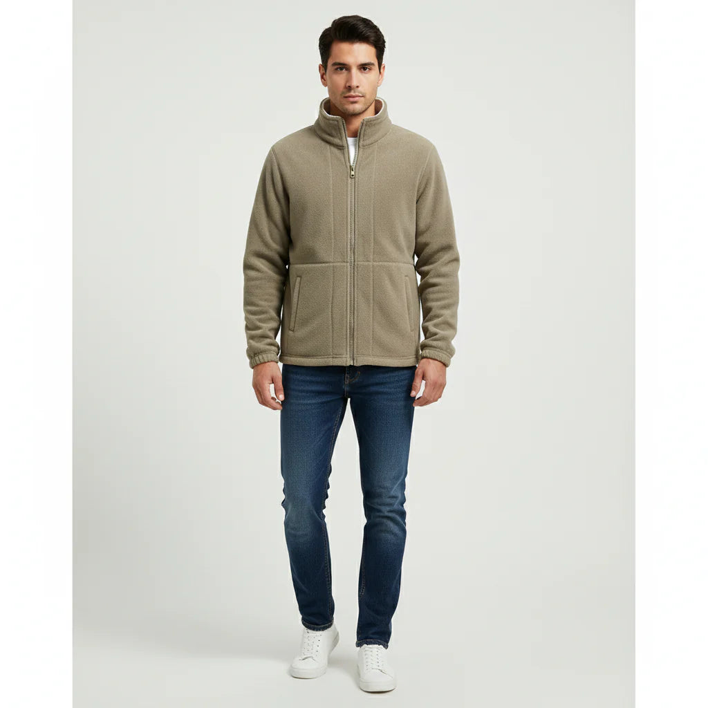 Men's Thick Fleece Winter Jacket - Double Pocket Hiking & Ski Outerwear