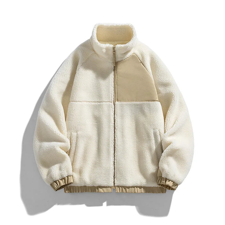 Men's Thick Fleece Zipper Jacket Khaki