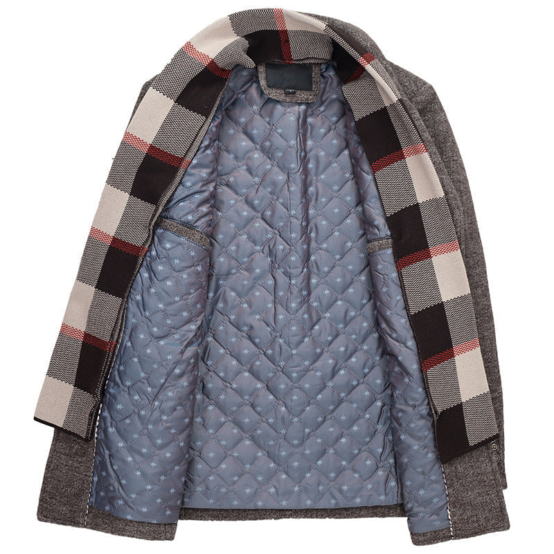 Men's Thigh-Length Layered Button Front Overcoat – Classic & Stylish Comfort-MODAUTLET