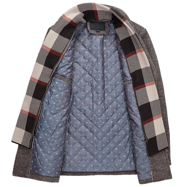Men's Thigh-Length Layered Button Front Overcoat – Classic & Stylish Comfort-MODAUTLET