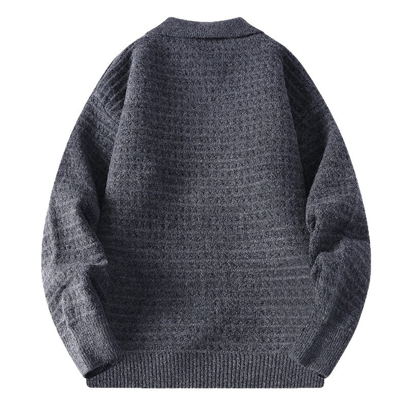 Men's Waffle Knit Cardigan - Cozy and Stylish Layering Piece