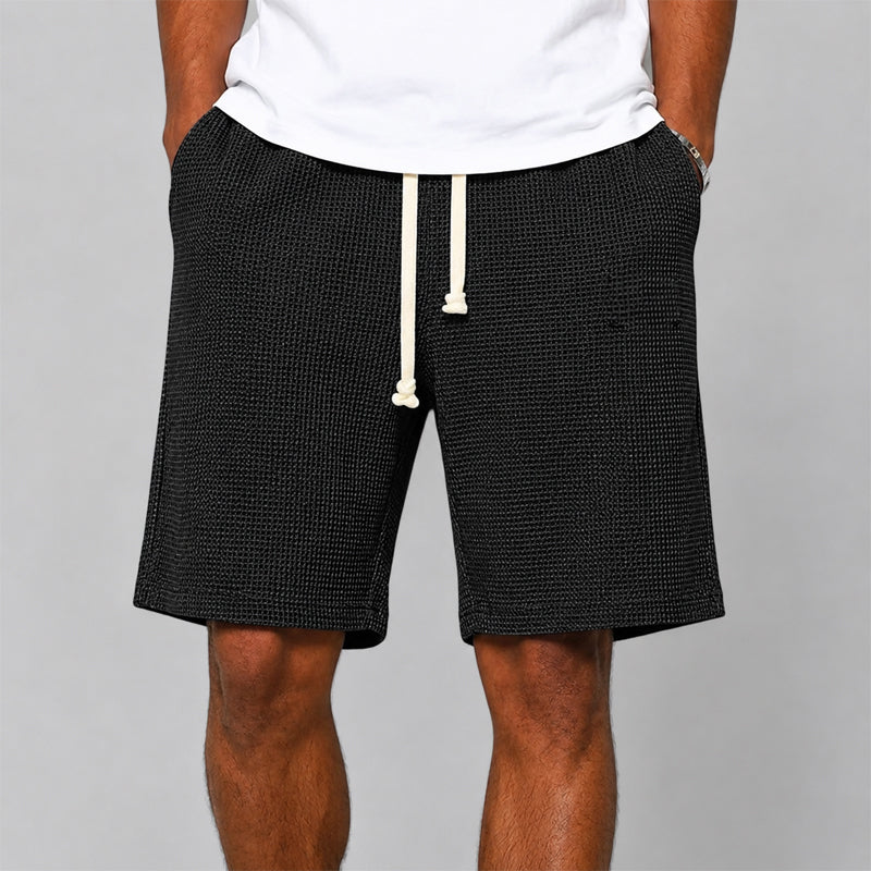 Men's Waffle Knit Lounge Shorts - Cozy Casual Comfort Wear-MODAUTLET