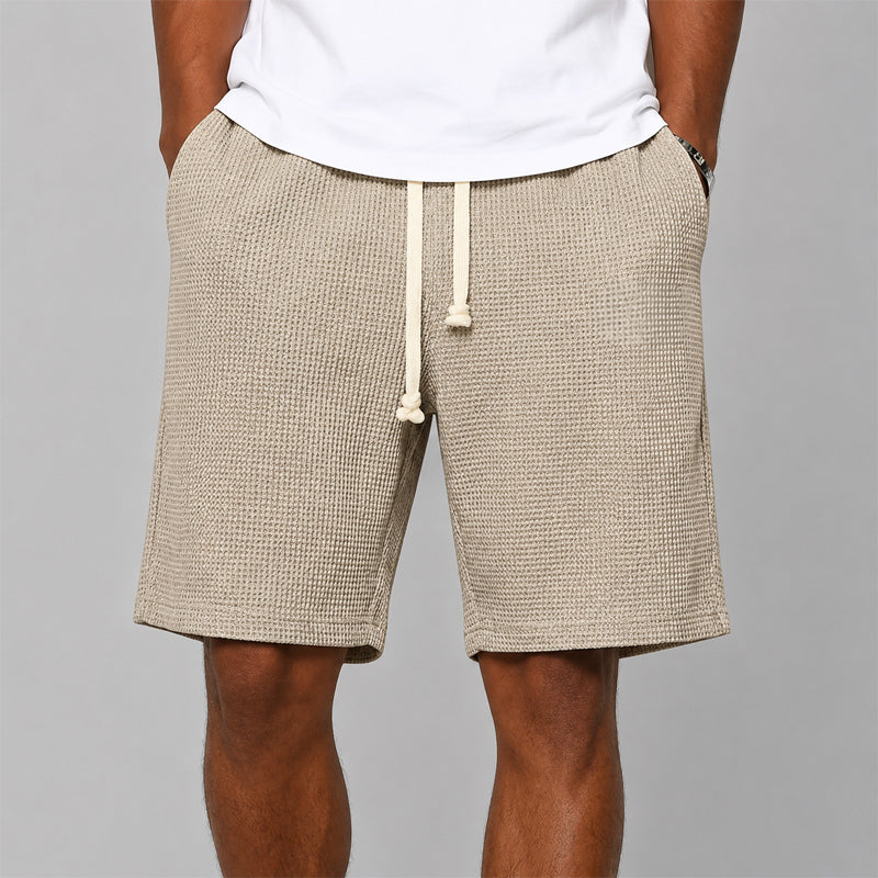 Men's Waffle Knit Lounge Shorts - Cozy Casual Comfort Wear-MODAUTLET