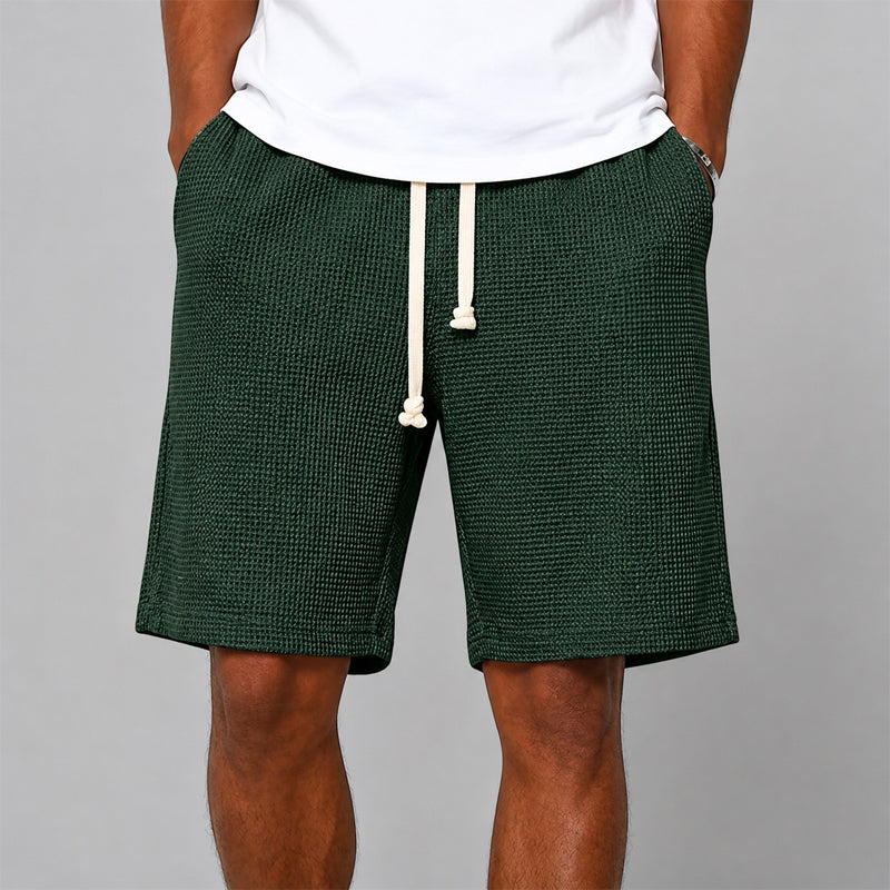 Men's Waffle Knit Lounge Shorts - Cozy Casual Comfort Wear-MODAUTLET