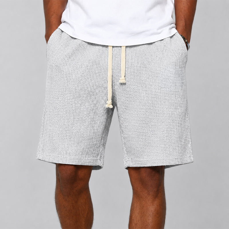 Men's Waffle Knit Lounge Shorts - Cozy Casual Comfort Wear-MODAUTLET
