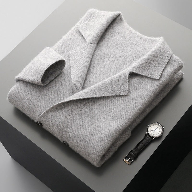 Men's Wool Cardigan - Cozy and Stylish Knitwear Light Grey