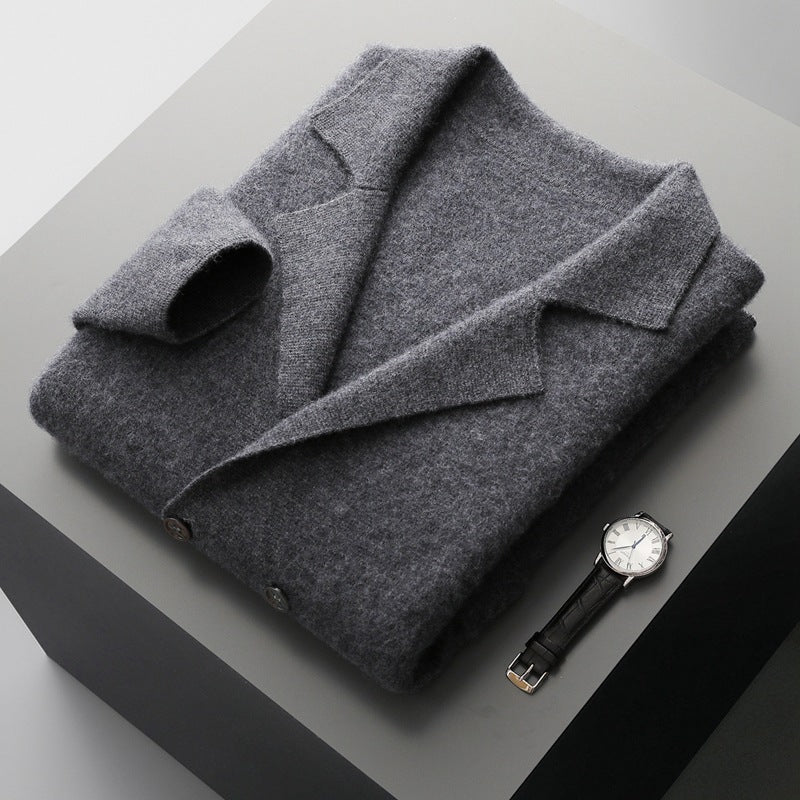 Men's Wool Cardigan - Cozy and Stylish Knitwear Dark Grey