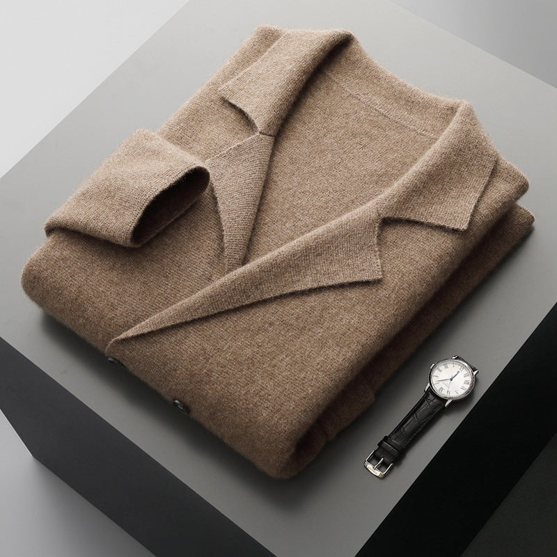 Men's Wool Cardigan - Cozy and Stylish Knitwear Brown
