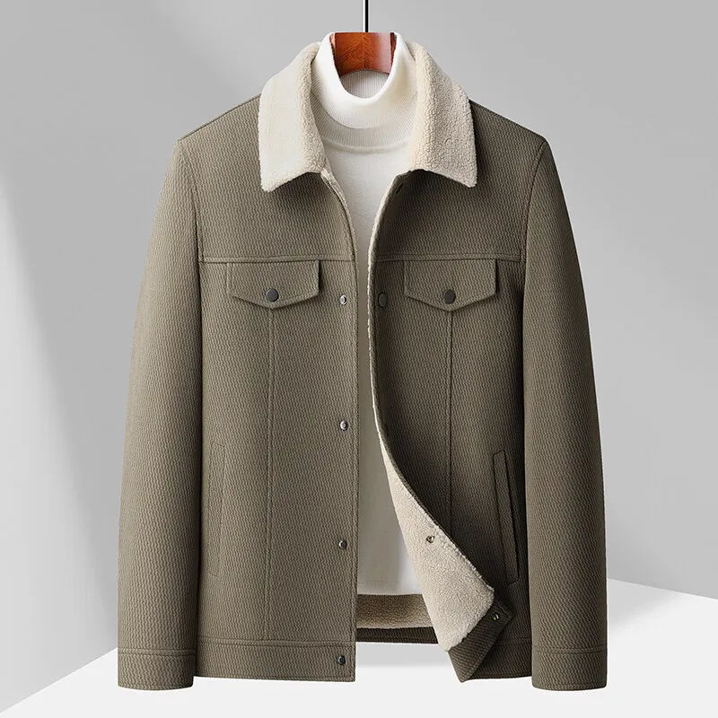 Men's Wool Jacket - Stylish and Warm Outerwear Green