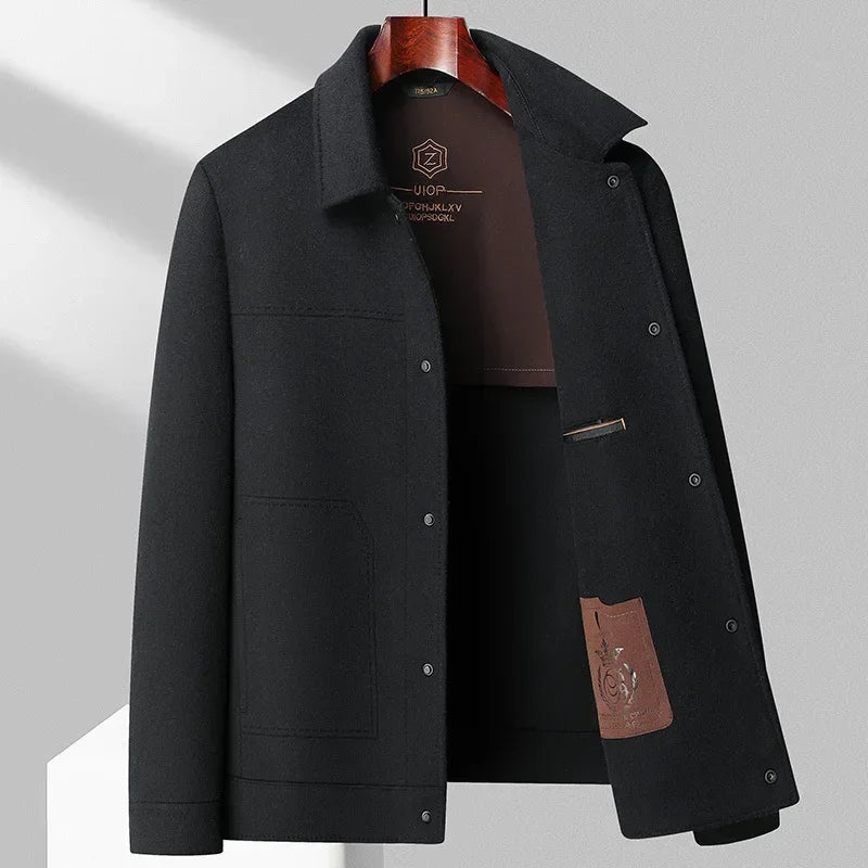 Men's Wool Jacket - Stylish and Warm Outerwear Black