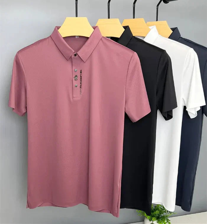 Men's Wrinkle-Free Polo T-Shirt-MODAUTLET