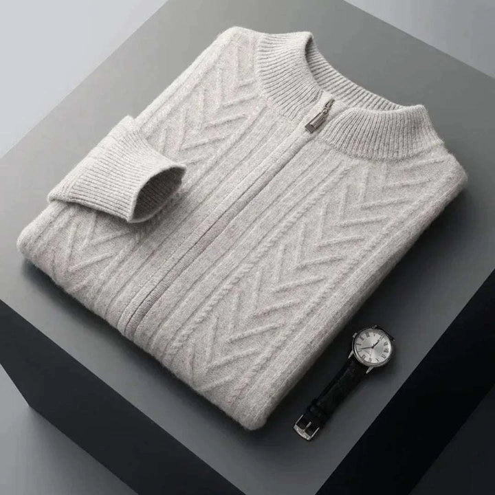 Merino Wool Full-Zip Sweater for Men