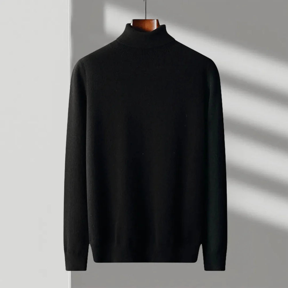 Merino Wool Turtleneck Sweater for Ultimate Comfort Black