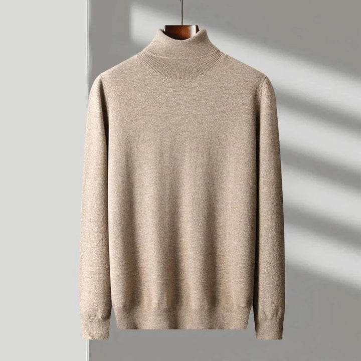 Merino Wool Turtleneck Sweater for Ultimate Comfort Tan