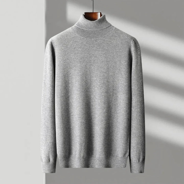 Merino Wool Turtleneck Sweater for Ultimate Comfort Gray