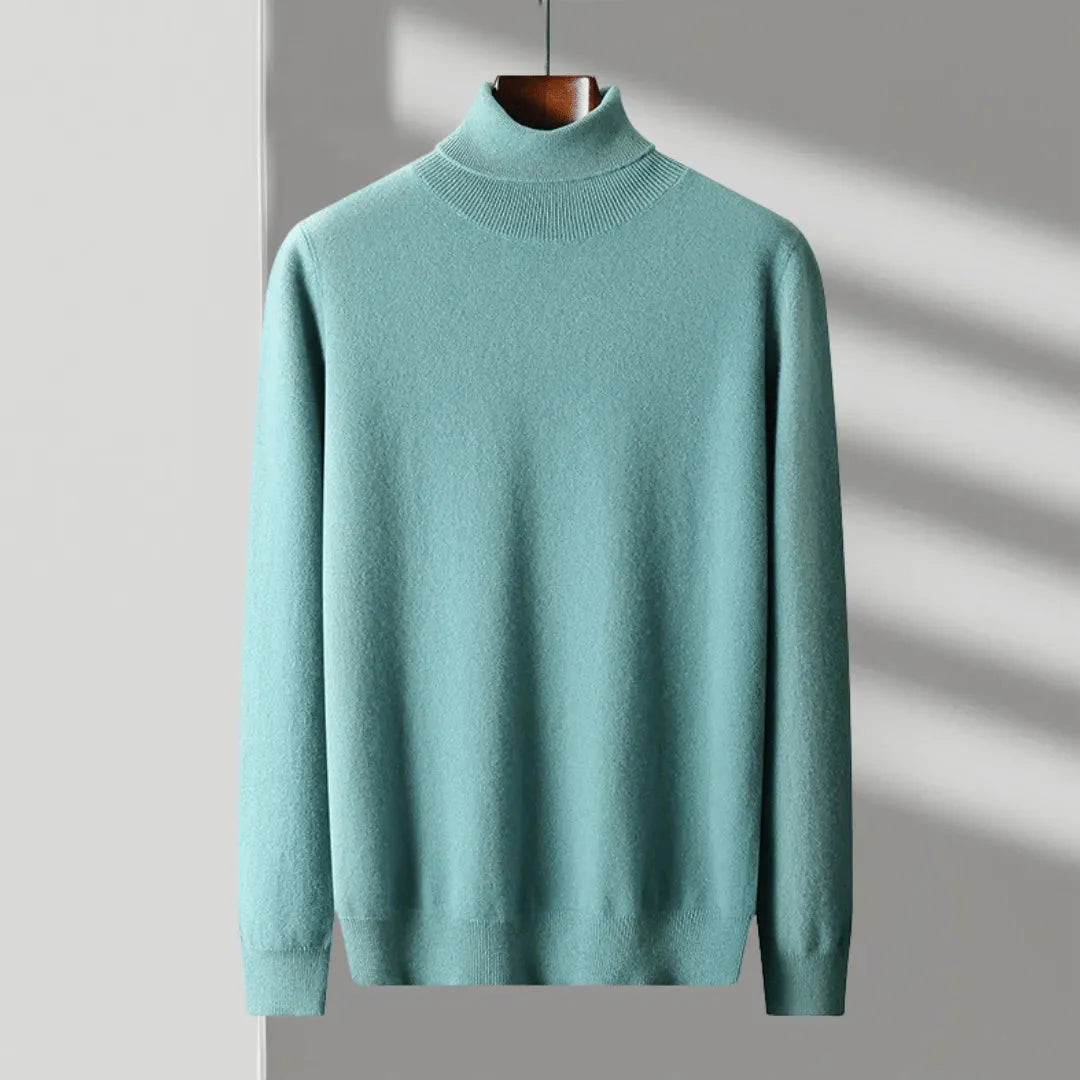 Merino Wool Turtleneck Sweater for Ultimate Comfort Teal