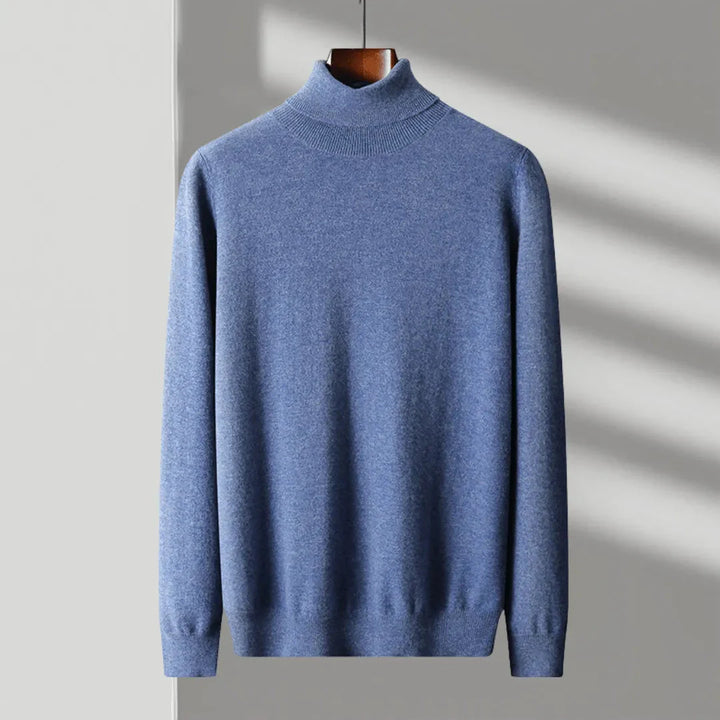 Merino Wool Turtleneck Sweater for Ultimate Comfort Blue