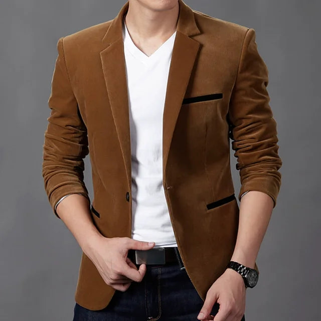 Mens Casual Blazer Jacket For Business And Smart Casual Brown