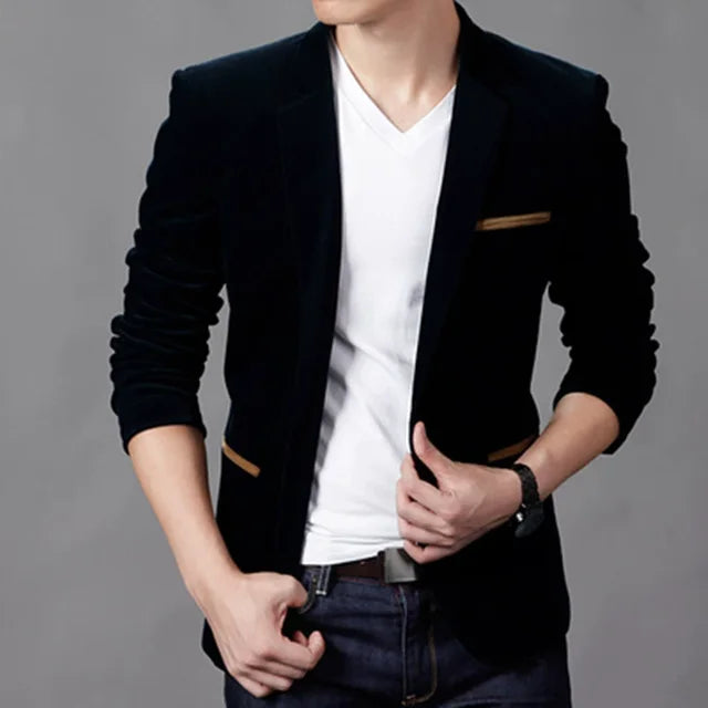 Mens Casual Blazer Jacket For Business And Smart Casual Black