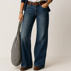 High Waisted Wide Leg Jeans for Women Blue