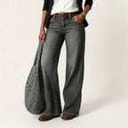 High Waisted Wide Leg Jeans for Women Light Gray