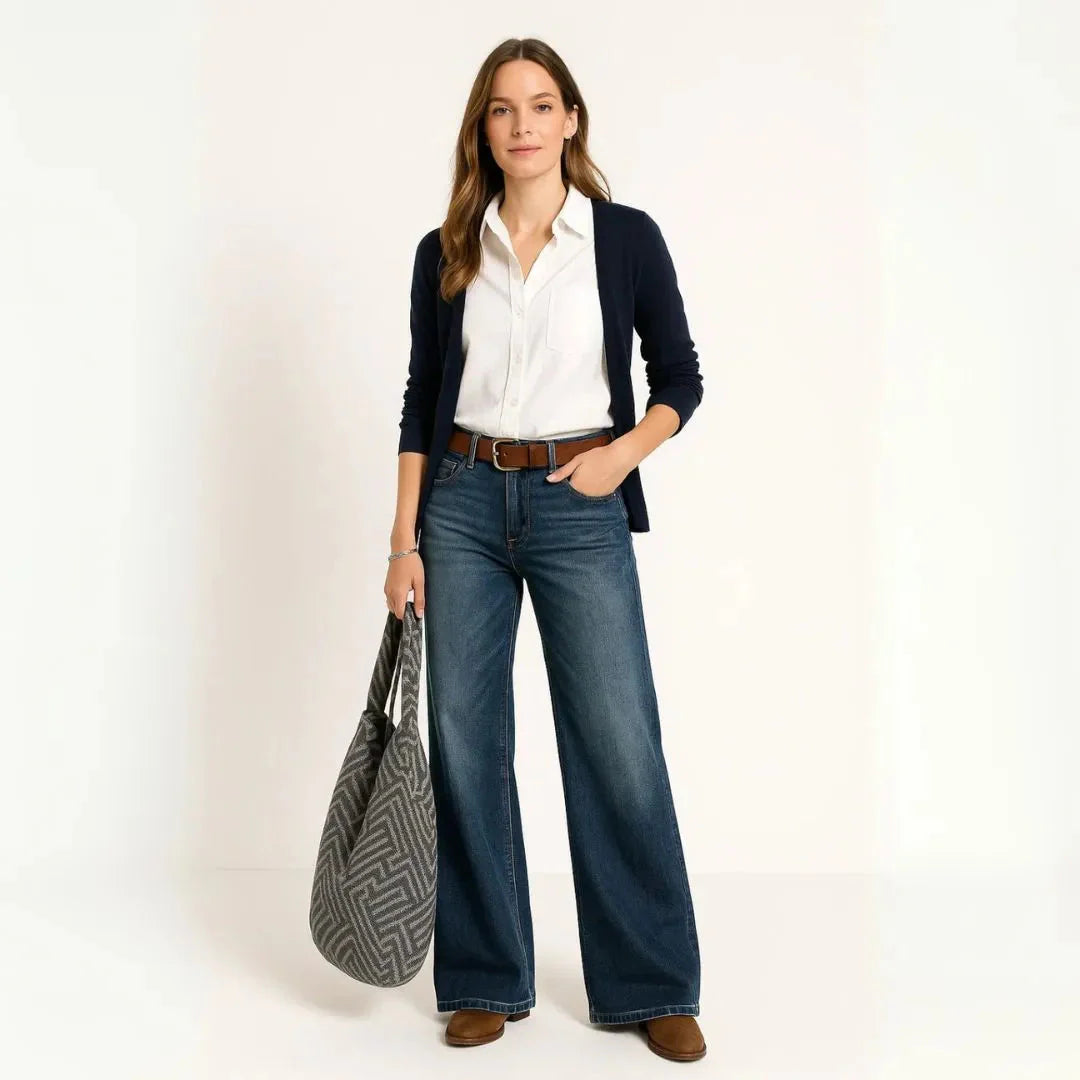 High Waisted Wide Leg Jeans for Women-MODAUTLET