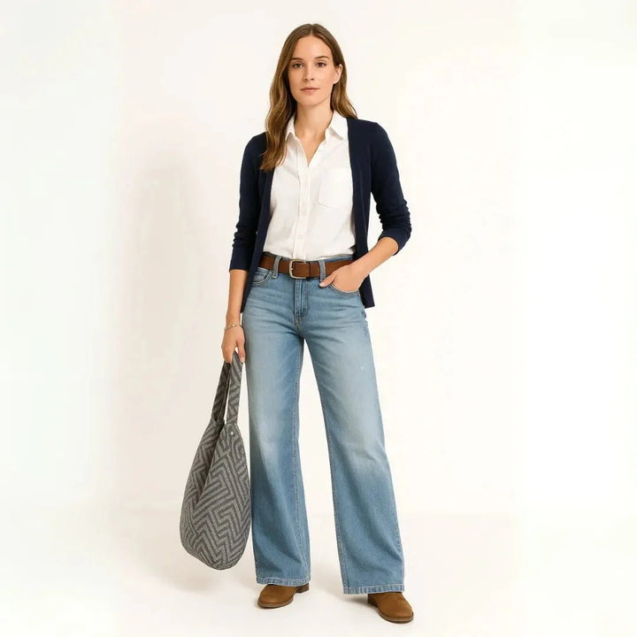 High Waisted Wide Leg Jeans for Women-MODAUTLET