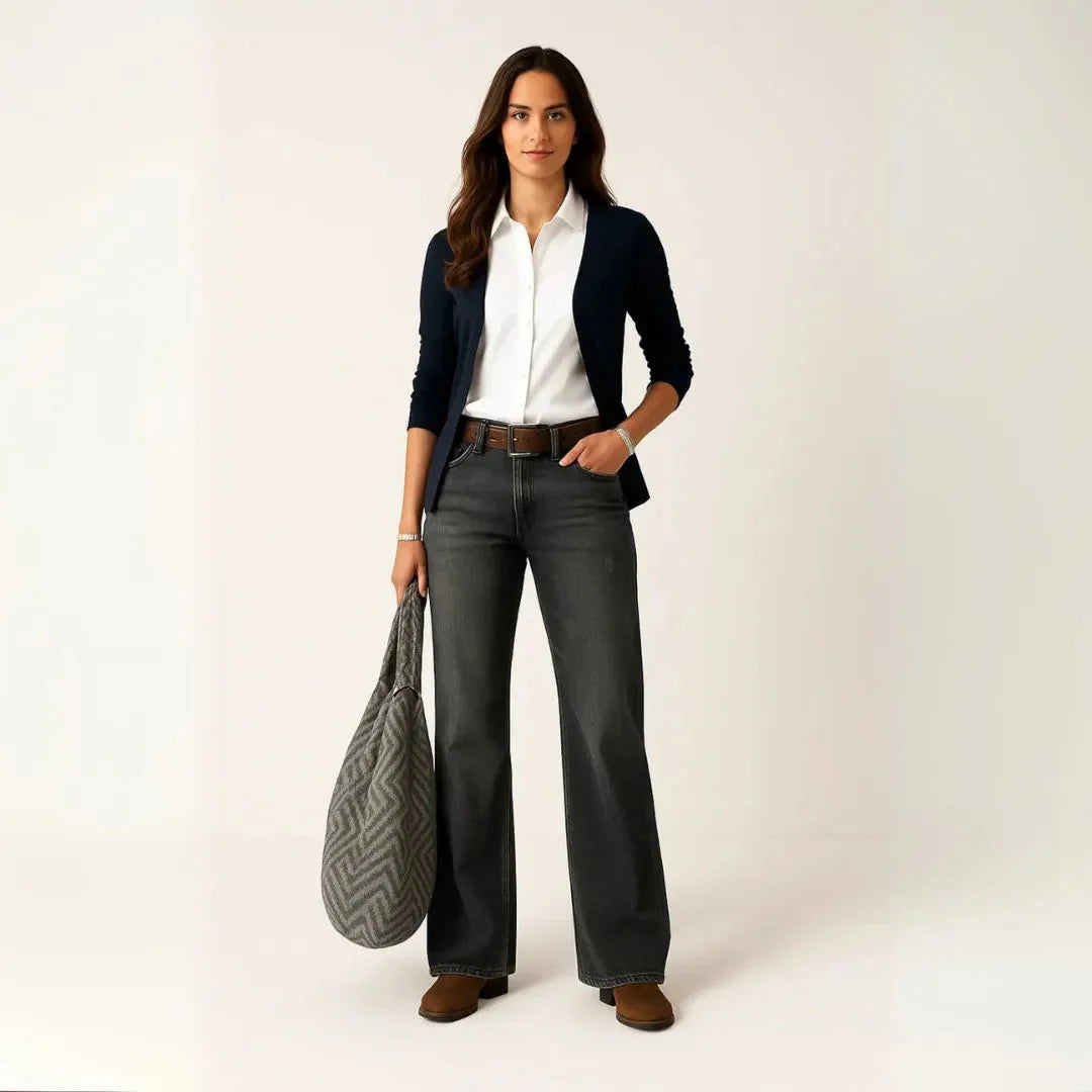 High Waisted Wide Leg Jeans for Women-MODAUTLET