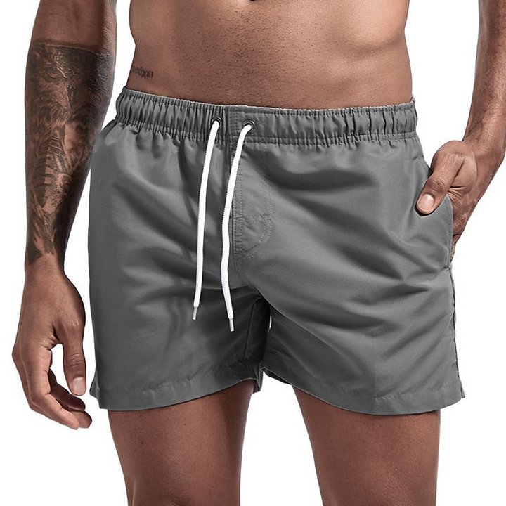 Michael | Men's Summer Swim Shorts with Drawstring Grey
