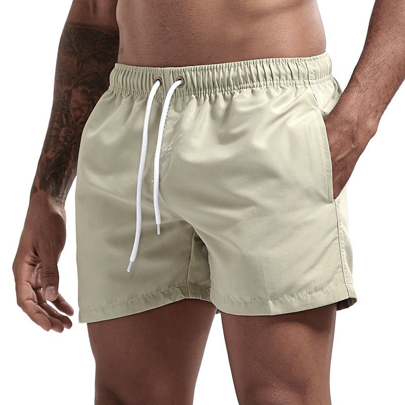 Michael | Men's Summer Swim Shorts with Drawstring Beige
