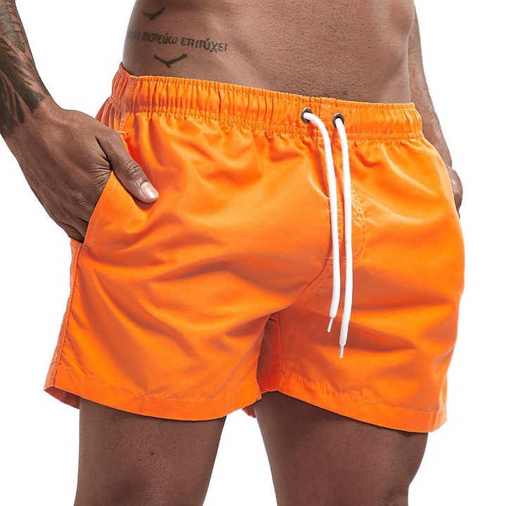 Michael | Men's Summer Swim Shorts with Drawstring Orange