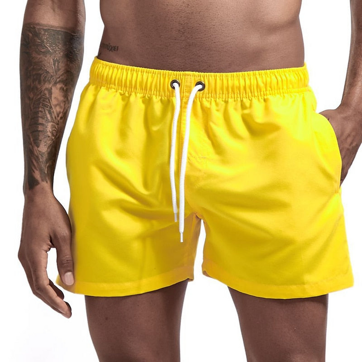 Michael | Men's Summer Swim Shorts with Drawstring Yellow