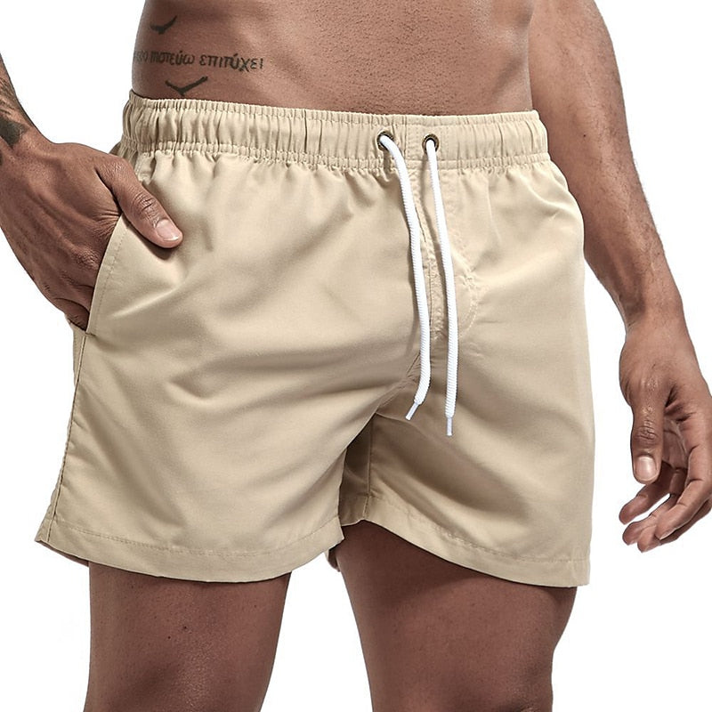 Michael | Men's Summer Swim Shorts with Drawstring Khaki