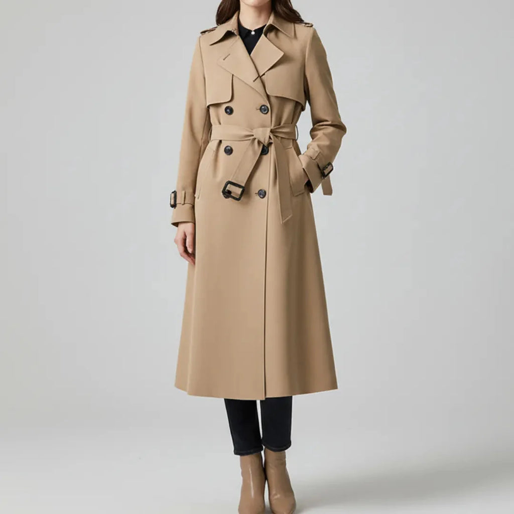 Women's Longline Double-Breasted Trench Coat