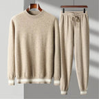 Wool Pullover and Jogger Set for Ultimate Comfort Beige