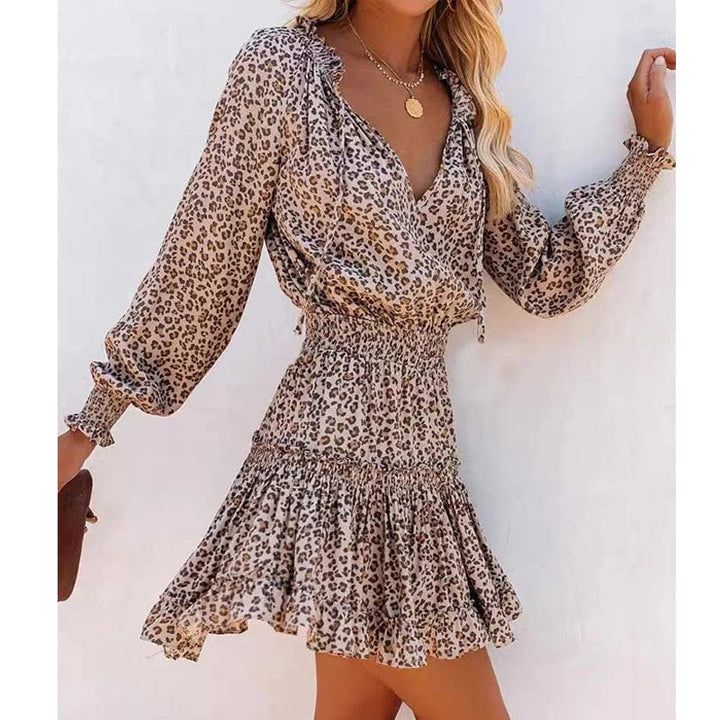 Women's Mini Leopard Print Dress-MODAUTLET
