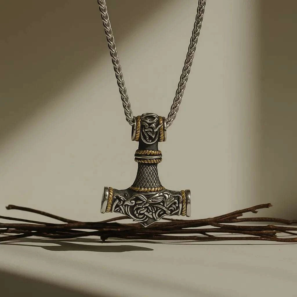 Mjolnir Steel Pendant Necklace