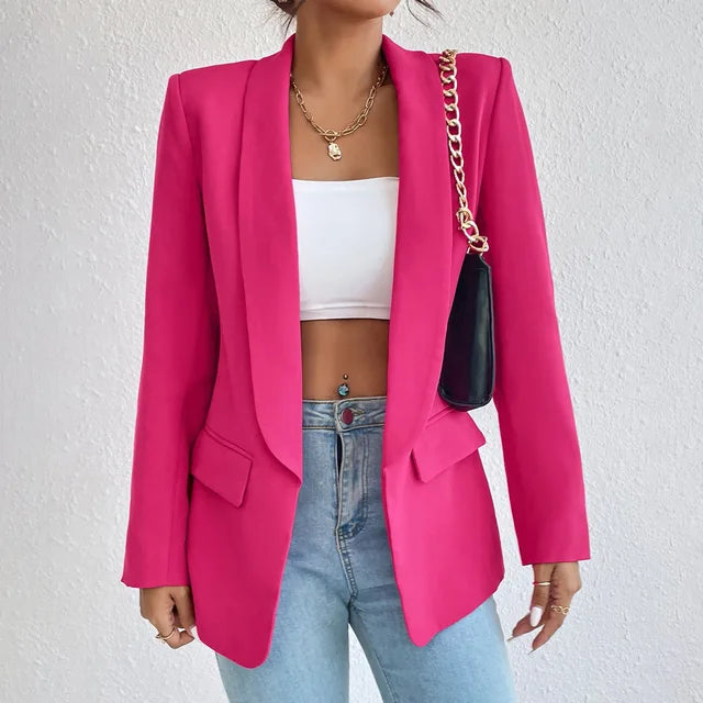 Womens Classic Tailored Blazer for Work and Everyday-MODAUTLET