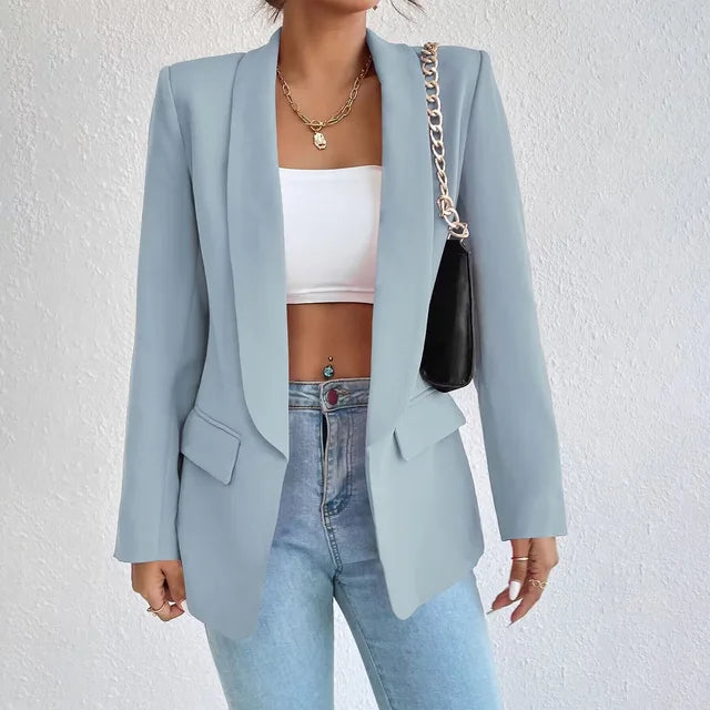 Womens Classic Tailored Blazer for Work and Everyday-MODAUTLET