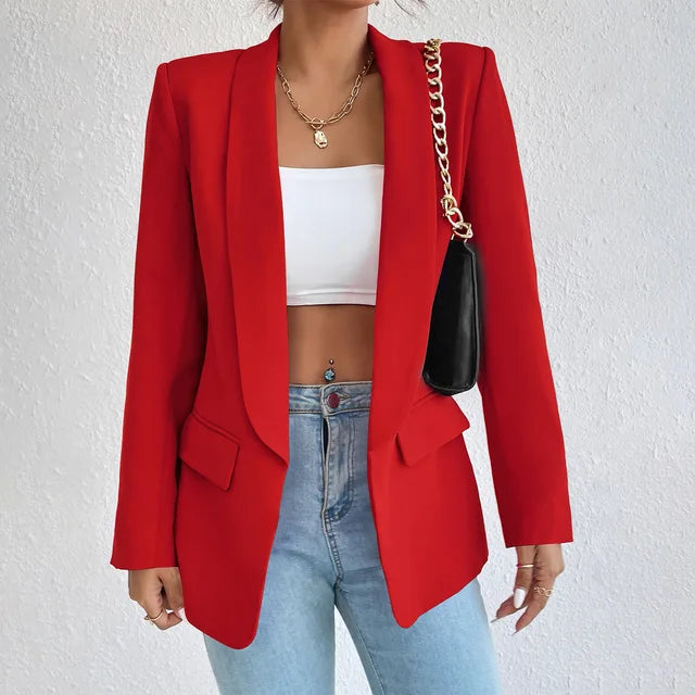 Womens Classic Tailored Blazer for Work and Everyday-MODAUTLET